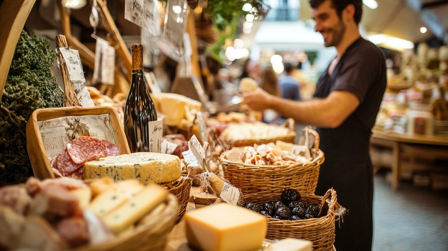 Hall gastronomie de la foire de Rennes : pause gourmande entre spécialités locales et saveurs du monde.